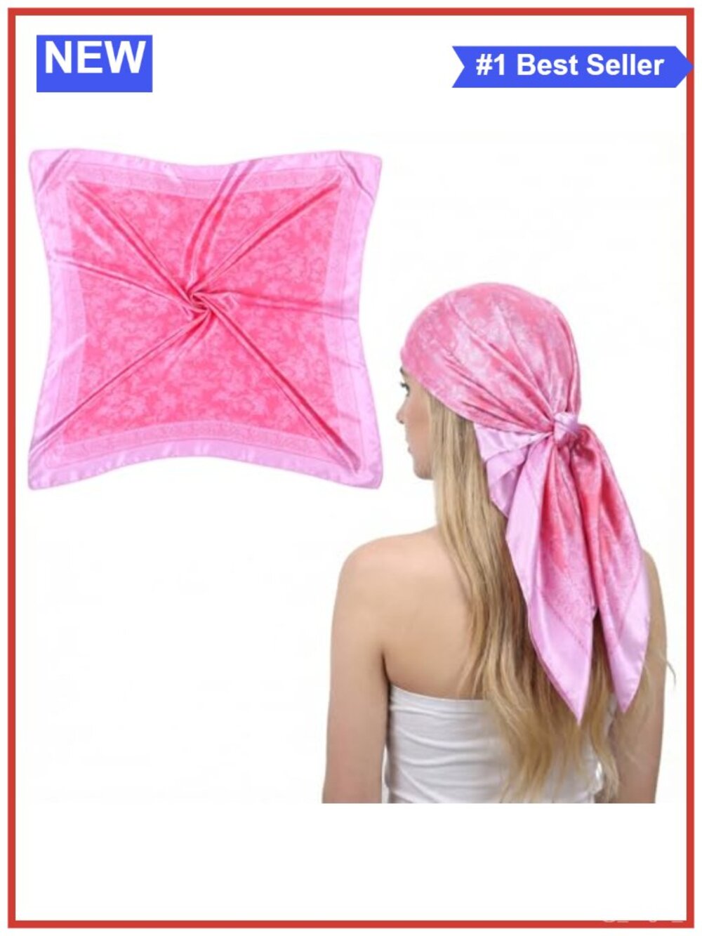Square Polyester Hair Scarf Floral Bandana Wrap Neck Scarves